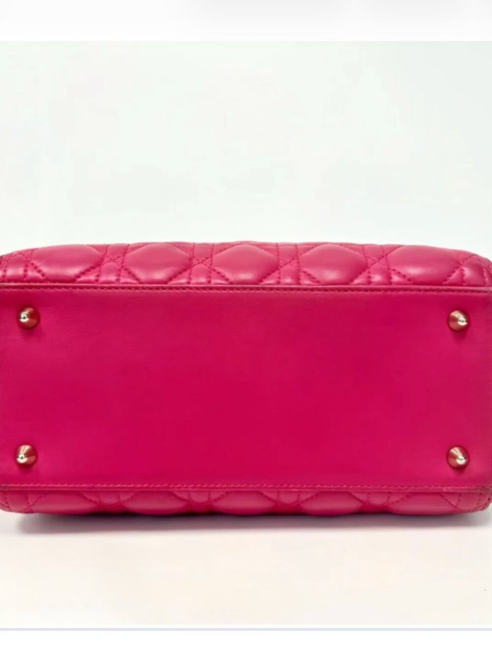 Pre Owned Dior Lady Medium Lambskin Handbag Fuschia Pink, 2014 - Picture 2 of 5